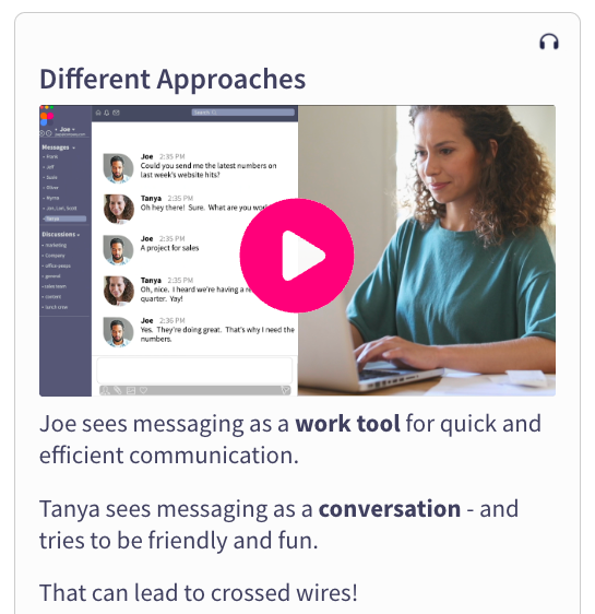 Teach - Video Instant Messaging Styles