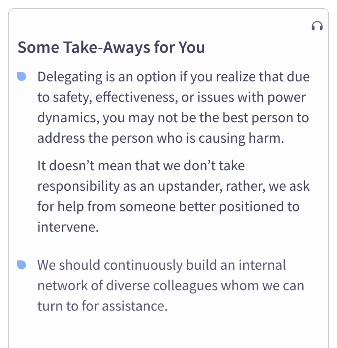 Take Action - Intervention Method Delegate