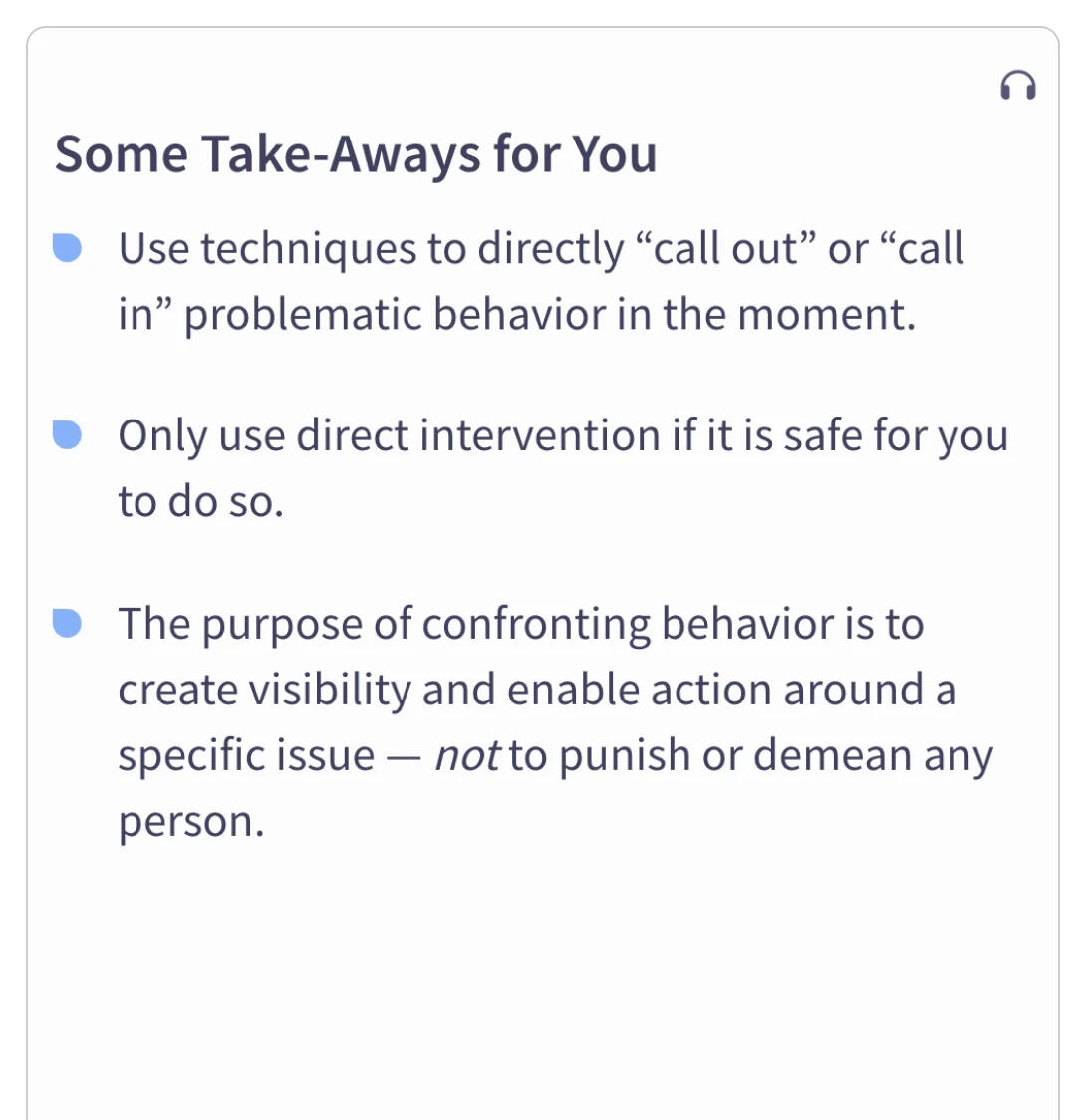 Take Action - Intervention Method Direct