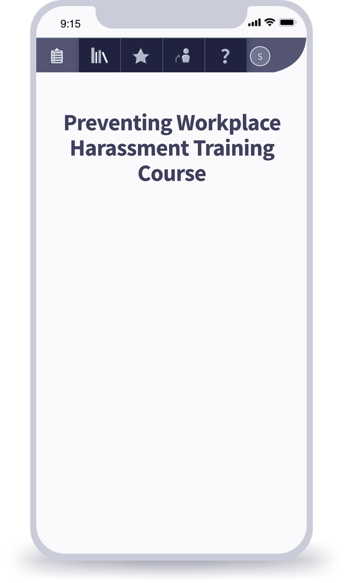 Preventing workplace Harassment Training Course Mobile Phone