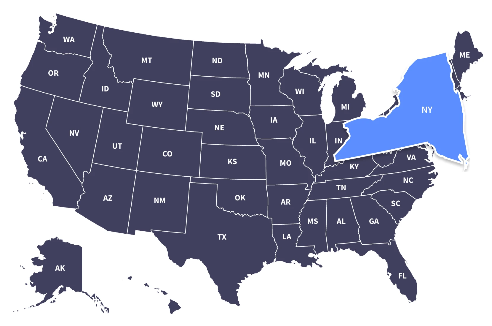 NY Harassment Training Highlight Map