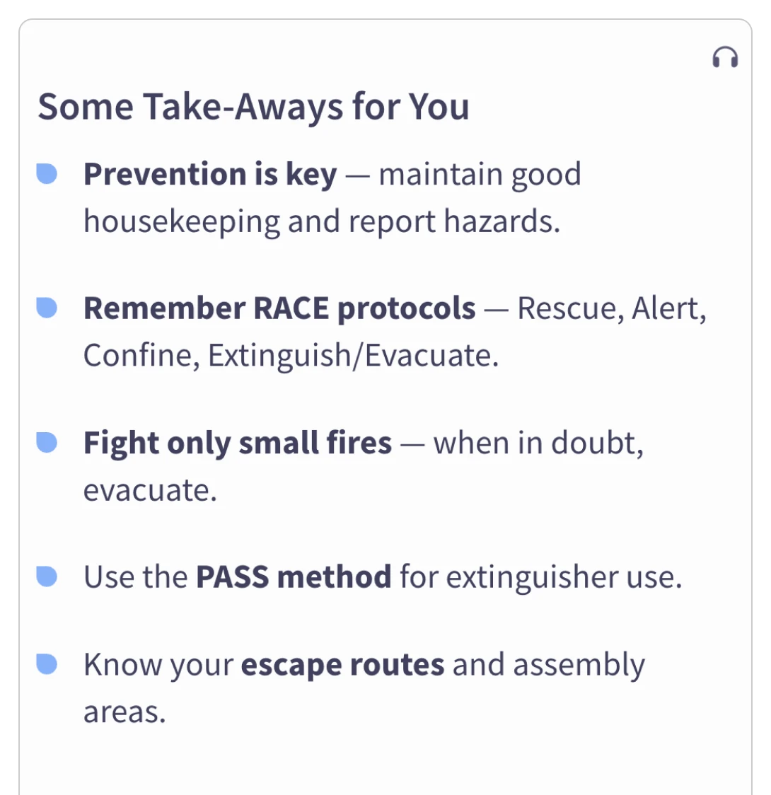 Take Action - Fire Safety