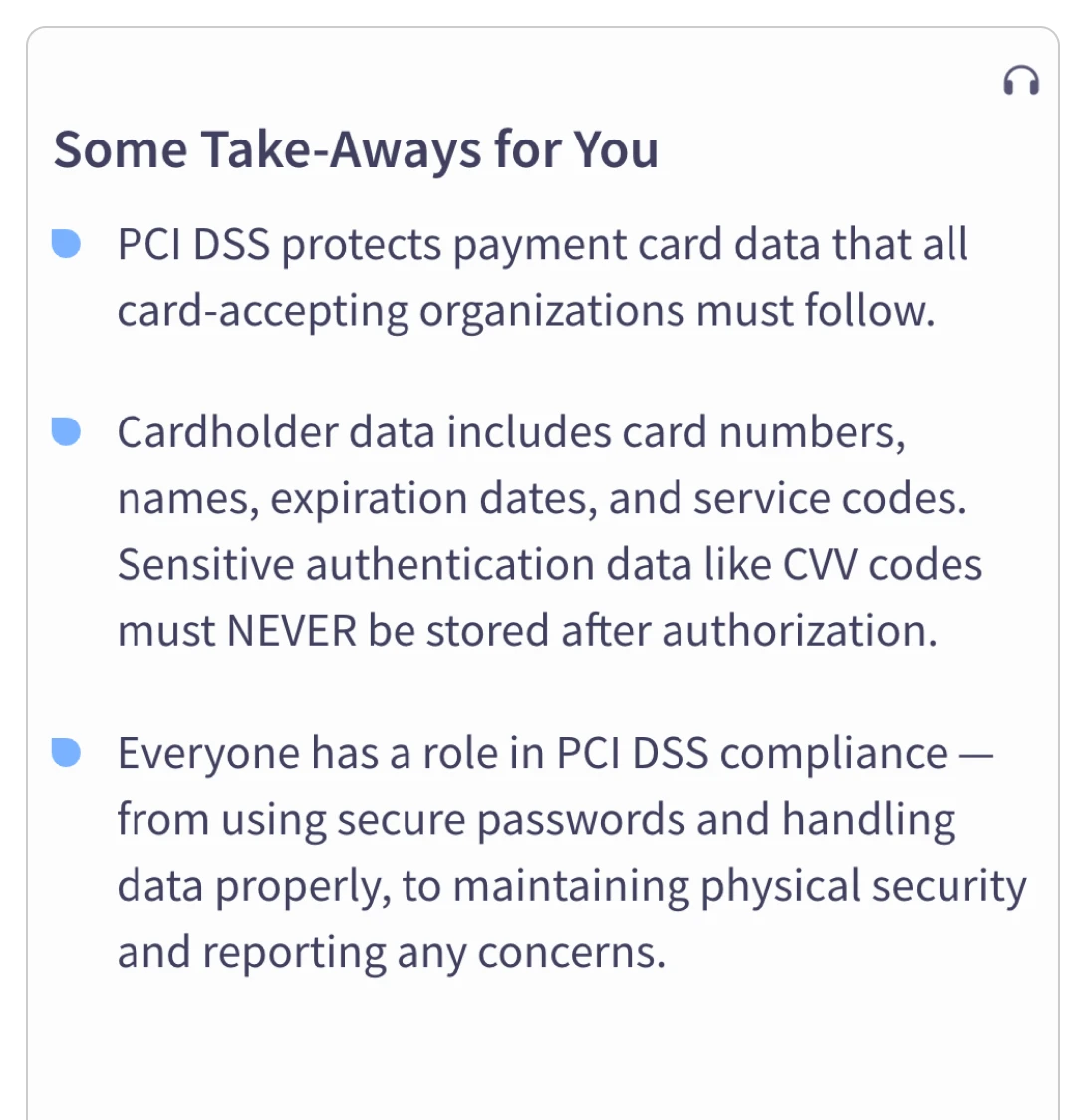Take Action - PCI DSS