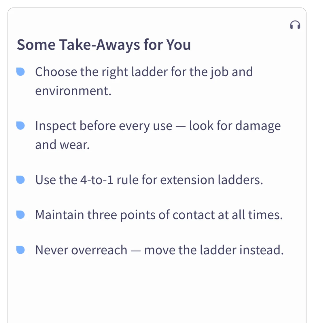 Take Action - Ladder Safety Training