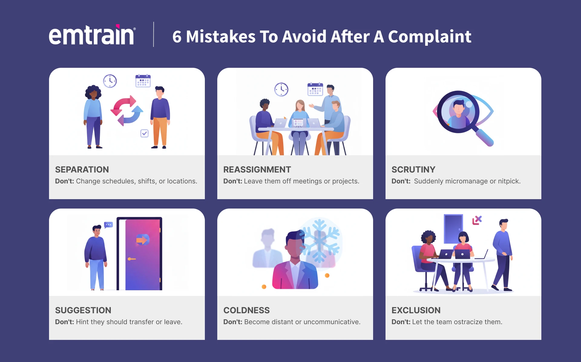 Retaliation Infographic for Managers 6 Mistakes to Avoid After a Complaint