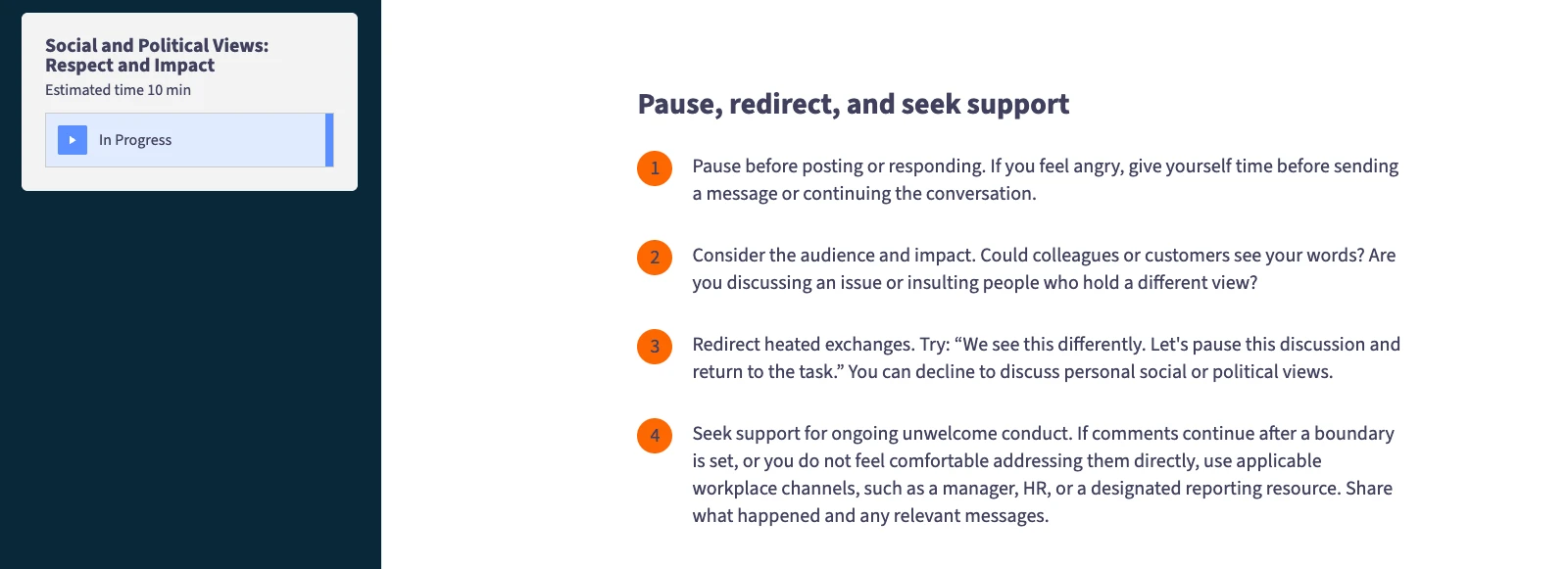 Show how employees to take action